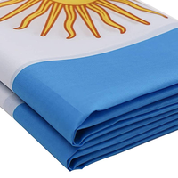 Cape de drapeau national argentin en polyester 90x150cm (3x5 pieds) personnalisée pour festivals, événements, défilés et sports