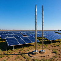 Pieu de fondation solaire en acier galvanisé à chaud, haute résistance à la traction, pour projets photovoltaïques, longueur/diamètre personnalisés, bride