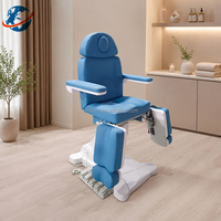 Nouvelle Arrivée - Fauteuil de Pédicure Électrique Réglable, Table de Massage en Cuir PU, Cadre en Bois, Jambes Dédoublées, Lit de Beauté Rotatif pour Tatouage, 4 Moteurs