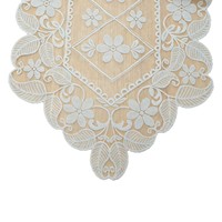 Chemin de table en dentelle jacquard de style européen, tricoté, motif floral, protège-poussière pour hôtel, décoration de Noël