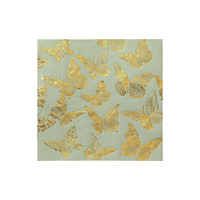Serviettes en papier jetables DM avec impression papillon doré, serviettes décoratives pour mariage, fête prénuptiale, anniversaire de fille, décoration de table