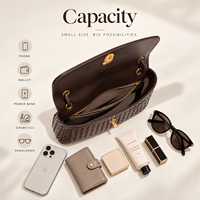 Sac bandoulière élégant et minimaliste en cuir PU tressé pour femme avec fermeture éclair et sangle réglable, personnalisable avec logo