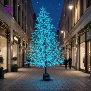 Élégante lampe d'extérieur étanche en PVC avec poteau en fer en forme de cerisier pour décorations de Noël, Halloween et festivals - Product Image 1