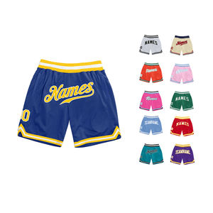 Cordon de serrage Taille vierge Logo personnalisé Polyester Gym Sports Running Sport Fitness Beach Basketball Jogging Homme Loose Mesh Shorts - Product Image 1