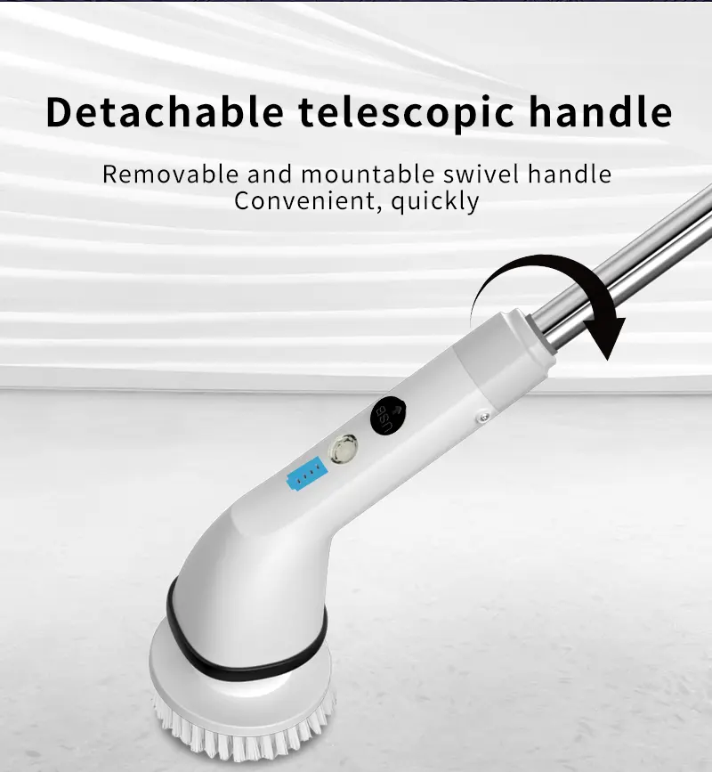 Electric Spin Srubber For Bathroom Adjustable Extension Cordless Cleaning Brush Power Shower Scrubber Cleaner Tool