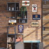 Juego de Letreros Metálicos Vintage de Cerveza, Ron y Licores, Decoración Retro para Pared de Bar, Pub, Hogar, Cueva del Hombre, Garaje
