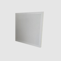 Plafond en plâtre perforé rond de 6 mm, insonorisant, faux plafond 600x600 mm, blanc, peint, lisse, trou carré, plâtre microporeux