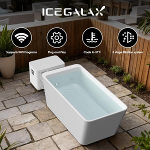 Bañera de hielo ICEGALAX de 60 galones, rectangular, de acrílico, para terapia de frío con enfriador de agua para recuperación corporal completa y recuperación deportiva. - Product Image 4