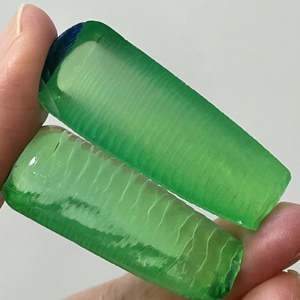 Wholesale Synthetic Uncut <b>Material</b> 78# Green Synthetic Corundum Rough - Product Image 1