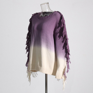 À la mode décontracté femmes <span class=keywords><strong>pull</strong></span> 2025 automne nouveau Design col rond <span class=keywords><strong>pull</strong></span> <span class=keywords><strong>grande</strong></span> <span class=keywords><strong>taille</strong></span> dégradé couleur <span class=keywords><strong>pull</strong></span> - Product Image 2