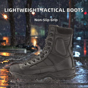 Bottes tactiques d'hiver légères, tige en PU, fermeture éclair latérale, semelle en PU, bottes de sécurité imperméables antidérapantes pour le travail - Product Image 2