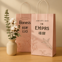 Sacs en papier kraft écologiques imprimés avec logo personnalisé, boîtes de luxe, mini sacs cadeaux pour bijoux, emballages de remerciement de marque pour le shopping