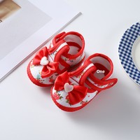 Nouvelles chaussures de princesse pour filles, motif dessin animé, 0-1 an, avec nœud mignon, respirantes, antidérapantes, semelle souple et semelle extérieure composite pour bébé