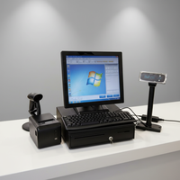 Terminal de point de vente tactile Windows 15/17 pouces tout-en-un avec imprimante, technologie NFC, tiroir-caisse Full HD pour supermarché