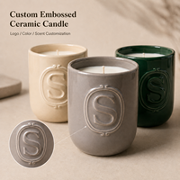AIKUN Bougie parfumée en céramique avec mèche en bois, motif gaufré, design unique, emballage OEM, contrôle qualité, pour le bureau