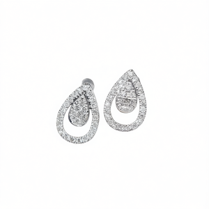 Pendientes de diamantes de oro blanco Mgk, corte de pera, color G, piedra natural, joyería de boda de lujo para mujer, certificado Ngtc - Product Image 1