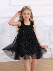 <span class=keywords><strong>Robe</strong></span> d'été pour filles à paillettes étoiles arc-en-ciel transparente à la mode - Product Image 2