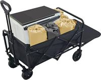 Chariot pliable robuste en fer, capacité de 230 lb, poignée réglable, tissu imperméable amovible, portable pour le camping