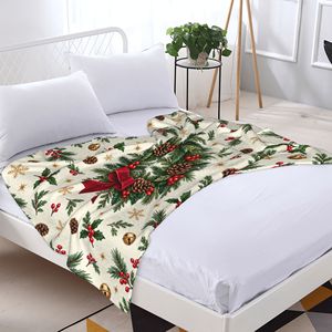 Manta de franela navideña personalizada al por mayor con estampado de corona, manta acogedora, decoración navideña suave para el invierno, manta de franela de 50x60 pulgadas - Product Image 2