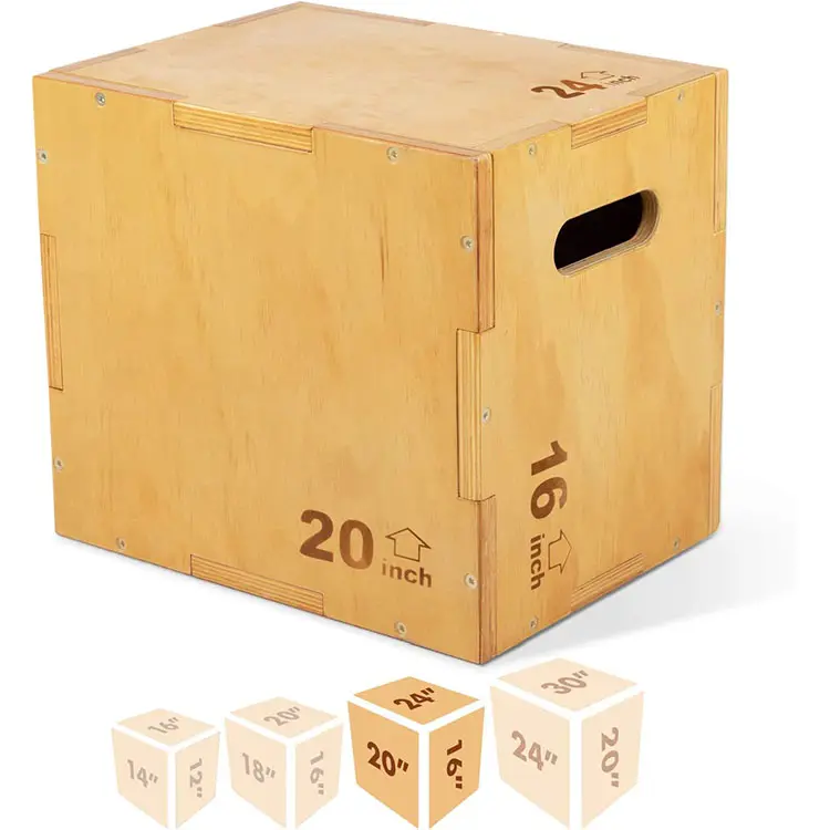 Boîte pliométrique plate-forme boîte en bois pour la gymnastique à domicile et l'entraînement en plein air