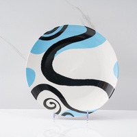 Ensemble de vaisselle à usage quotidien en céramique au design bleu classique pour la maison et les hôtels, y compris les assiettes, bols et tasses
