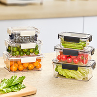 Récipient de stockage des aliments en verre sous vide rectangulaire/rond/carré borosilicate avec couvercle en plastique pour boîtes à bento déjeuner