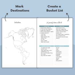 LABON, diario de viaje, cuaderno, espiral, diseño de mapa del mundo, regalo de Wanderlust para viajeros, planificador de memoria de aventura personalizado - Product Image 4