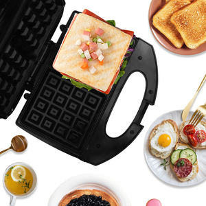 Портативная 2-ломтовая электрическая закуска для яиц, мини-бельгийская вафельница, бытовая гостиничная многофункциональная сэндвич-панини, оптовая продажа - Product Image 4