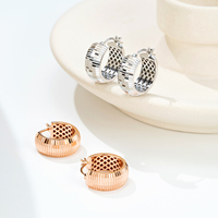 Boucles d'oreilles créoles simples YBO en argent sterling 925 plaqué or rose 18 carats, bijoux pour femme, idéales pour les soirées et les rendez-vous