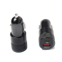 Chargeur de voiture HNT 48W 2 ports QC+PD, charge rapide, charge rapide Type-C USB, matériau ignifuge pour iPhone 16/15/14/13 Pro Max