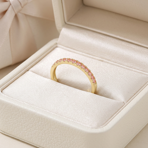 Anillo Apilable de Oro Amarillo Sólido de 18K con Zafiro Naranja Natural, Joyería Fina Hecha a Mano, Exportación de Fabricante Mayorista de Alta Calidad - Product Image 5