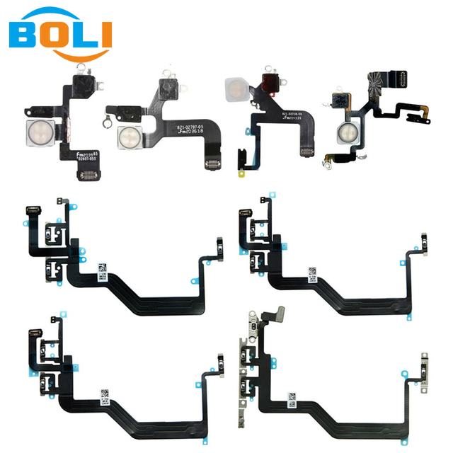 Wholesale Original Power Flex for Iphone 11 12 Pro Max 12 Mini Volume Power Buttons Key Switch Flex Cable Repair Parts