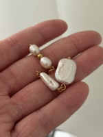 Perles d'eau douce breloque pendentif élégant bijoux porte-clés accessoires de bricolage Nature perles ovales breloque qualité acier inoxydable plaqué