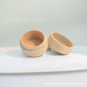 Wooden Jewelry <b>Box</b> Round Solid Wood Engraved Customizable Text Logo For Necklaces Earrings Rings Cufflinks Pendants - Product Image 3