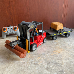 11 kênh <span class=keywords><strong>2</strong></span>.4GHz RC xe nâng cẩu Xây dựng đồ chơi điều khiển từ xa kỹ thuật Xe Tải xe với Trailer - Product Image 1