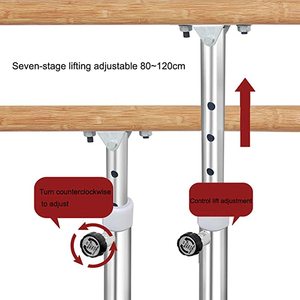 Barra <span class=keywords><strong>de</strong></span> Ballet Portátil <span class=keywords><strong>de</strong></span> Madera Ajustable en Altura para Gimnasio, Barra <span class=keywords><strong>de</strong></span> Baile - Product Image 4