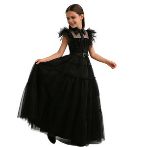 Robe de princesse pour enfants Wednesday Addams Family, tulle noir, costume de cosplay pour filles, printemps 2025 - Product Image 4