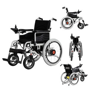 Fauteuil roulant électrique pliable en acier, personnalisé, pour personnes obèses et paralysées, avec pédales relevables et réglables - Product Image 6