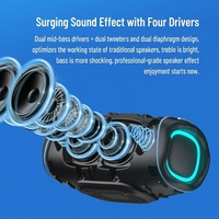 Sistema de Altavoces Bidireccional Inalámbrico, Resistente al Agua, 80W, Portátil, RGB, Bajos Profundos, Reproductor de Audio, para Exteriores, Hogar, Fiestas
