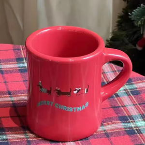 New Holiday Business Gift Box Custom Snowman Christmas Red/Green Ceramic Mug Environmentally Friendly Spoon Durable 301-400ml - Product Image 3