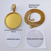 Hip Hop 35mm 45mm 69mm Vente Chaude Sublimation Blanc Rond Pendentif Personnalisé Image Mémoire Collier Pendentif
