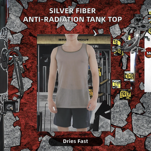 เสื้อกั๊กตาข่ายถักแบบสวมใส่สบาย ระบายอากาศได้ดี ผลิตจากเส้นใยเงินแท้ 100% ป้องกันคลื่นแม่เหล็กไฟฟ้า EMV ดีไซน์ป้องกันรังสี RFID - Product Image 2