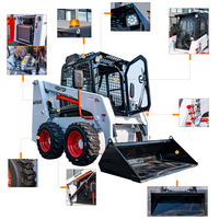 Charge CE 700kg Skid Steer Loader Joystick Commande de direction Cabine entièrement fermée 50HP à moteur diesel