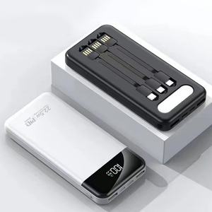 Chargeur portable de haute qualité avec logo personnalisé, 10000 mAh, charge rapide, USB C, powerbank d'extérieur avec câble intégré - Product Image 1