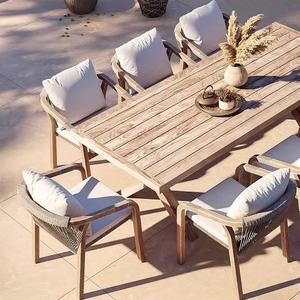 Hotel Outdoor <b>Table</b> and Chair Courtyard Wood Waterproof Anticorrosive Leisure <b>Balcony</b> Outdoor Garden Dining Chair - Product Image 4