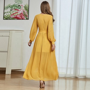 Abito lungo in chiffon con volant Weixin <span class=keywords><strong>Fashion</strong></span> Custom Lady, Vestidos eleganti da donna, abiti casual estivi. - Product Image 5