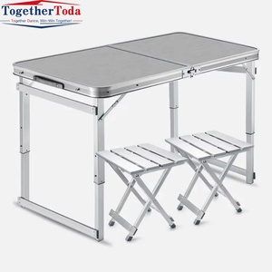 Table pliante légère en alliage d'aluminium, idéale pour le rangement, portable, pour le jardin, le camping et les activités de plein air - Product Image 3