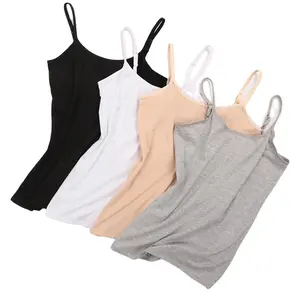 Factory Price Wholesale Adjustable Shoulder Straps Cotton Spandex Slim-fit Ladies Camisole Vests Women Shirt Vest