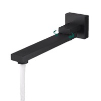Robinet de lavabo mural en acier inoxydable à trou unique avec cartouche céramique, mitigeur eau chaude et froide, design moderne