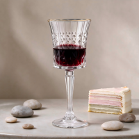 Verres à vin en cristal taillés au diamant OEM ODM, gobelets gravés vintage sur pied pour vin rouge, champagne, eau, pour mariage, fête, bar à domicile